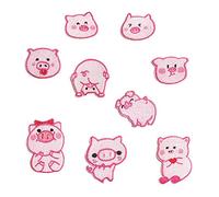 Aufnäher zum Aufbügeln, niedliche Aufnäher für Rucksäcke, Jacken, Kleidung, bestickter Stoff, rosa Schweine.