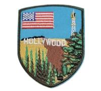 Aufnäher zum Aufbügeln oder Aufnähen, Motiv: Hollywood, Kalifornien, 7,6 cm, für Touristen, Souvenir, Urlaub, Wappen, DIY, Rucksack, Geschenk