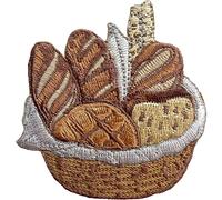 Aufnäher zum Aufnähen oder Aufbügeln für Brotkorb, Jeansjacke, Jeans, Basteln, Besticktes Abzeichen