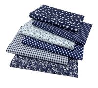 aufodara 6 Stück 50 x 80 cm Baumwollstoff Stoffpakete Groß Patchwork Stoffe Baumwolle, Baumwollstoff Meterware, Stoffe zum Nähen, Patchwork Stoffpaket zum Quilten DIY Basteln Handwerken (Dunkelblau)