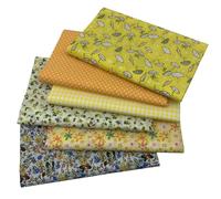 aufodara 6 Stück 50 x 80 cm Baumwollstoff Stoffpakete Groß Patchwork Stoffe Baumwolle, Baumwollstoff Meterware, Stoffe zum Nähen, Patchwork Stoffpaket zum Quilten DIY Basteln Handwerken (Gelb)