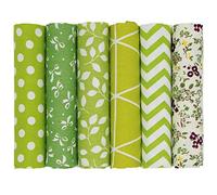 aufodara 6 Stück Baumwollstoff Meterware Stoff je 50 x 50cm, Reiner Baumwolle, Stoffe zum Nähen, Patchwork Stoffpaket zum Quilten DIY Basteln Handwerken, Modischen Mustern (Grün)