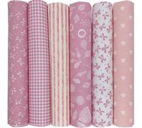 aufodara 6 Stück Baumwollstoff Meterware Stoff je 50 x 50cm, Reiner Baumwolle, Stoffe zum Nähen, Patchwork Stoffpaket zum Quilten DIY Basteln Handwerken, Modischen Mustern (Rosa)