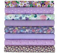 aufodara 8 Stück Baumwollstoff Meterware Stoffpaket 50 x 50 cm Stoff, Stoffe zum Nähen, Patchwork zum Quilten DIY Basteln Handwerken, Quadrate Baumwolltuch (Violett)