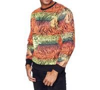 Aufregendes Sweatshirt für Herren im trendigen Tiger-Design Rundhals-Pullover Sweater 19142 Rot 2XL