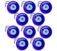 Augen-Anhänger-Charm - 10 blaue Glasanhänger mit bösem Blick, 3,9 cm, Schutzsymbol, Souvenir | Glasblauer Augapfel-Schlüsselanhänger mit Seil | Halskette für Männer, Frauen, Erwachsene, Teenager, Auto