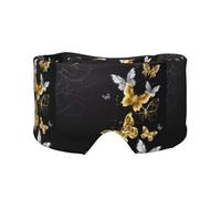 Augen- und Ohrenschützer für Seitenschläfer, Nachtschlaf, Arbeit, Nickerchen, Reisen, Yoga, goldfarbene weiße Schmetterlinge, Schwarz
