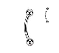 Augenbrauenpiercing Kugel Zirkonia Silber Innengewinde