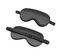 Augenklappe aus Kunstseide, Schattierung, Schlafmaske, Augenklappe, Reise, Entspannung, Abdeckung, Lidschatten, Gesundheit, Schlafschutz, weiche Augenpflege-Werkzeuge (Schwarz, 2 Stück)