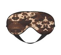 Augenmaske aus braunem Rindsleder, doppelseitig, weich, verdunkelnd, für Nickerchen, Nachtschlaf