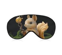 Augenmaske aus Harz, Eichhörnchen, für Damen und Herren, atmungsaktive und verstellbare Augenabdeckung, ultraweiche Schlafmaske, leichte Reise-Augenbinde für Flugzeug, Nickerchen, Nachtschlaf