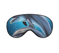 Augenmaske für Delfinliebhaber, seitliche Schlafmaske, leichte Augenbinde, Schlafmaske, Nasenpolster und Gummiband für Kinder, Frauen und Männer