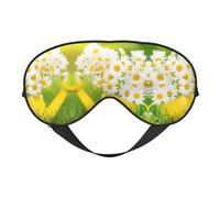 Augenmaske für den Sommer, Blume, Gänseblümchen, doppelseitig, weich, Verdunkelung, Entspannung, Nulldruck, Nachtschlaf-Augenmaske