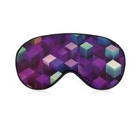 Augenmaske mit abstrakten Farbwürfeln, seitliche Schlafmaske, leichte Augenbinde, Nasenpolster und elastisches Band, für Kinder, Damen und Herren, Violett