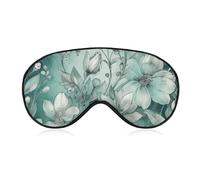 Augenmaske mit Blumenmuster für Damen und Herren, atmungsaktiv, verstellbar, ultraweiche Schlafmaske, leichte Reise-Augenbinde für Flugzeug, Nickerchen, Nachtschlafen, Mintgrün