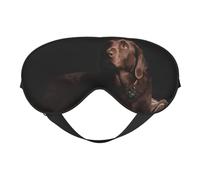 Augenmaske mit braunem Labrador, doppelseitig, weich, verdunkelnd, für Nickerchen, Nachtschlaf, Augenmaske