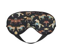 Augenmaske mit braunem Pferdeaufdruck, weiche Verdunkelungs-Augenmaske, Reise-Augenmaske, Seitenschläfer-Augenabdeckungen, Schlaf-Augenmaske für Männer und Frauen