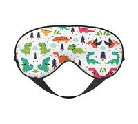 Augenmaske mit bunten Dinosauriern, glatt, weich, verstellbar, Schattierung, Augenbinde, Augenmaske für Ausruhen, Reisen