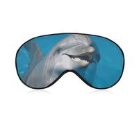 Augenmaske mit Delphin mit einem Lächeln, Schlafmaske, Augenmasken für Schlafmasken für Damen und Herren, Schlafmaske, Reiseaugenmaske, Schlafmaske, Verdunkelung, lustige Schlafmaske, niedliche