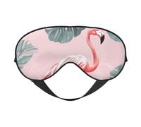 Augenmaske mit Flamingo-Palmenblättern, doppelseitig, weich, Verdunkelung, Augenmaske, Nachtschlaf-Augenmaske