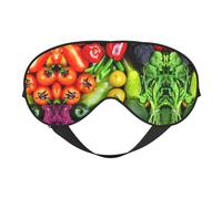 Augenmaske mit frischem Gemüse und Früchten für ultimativen Schlafkomfort, verstellbar, atmungsaktiv und stilvoll, perfekt für Lichtempfindlichkeit, Schlaflosigkeit