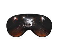 Augenmaske mit Fußballmalerei, seitliche Schlafmaske, leichte Augenbinde, Schlafmaske, Nasenpolster und elastisches Band für Kinder, Damen und Herren