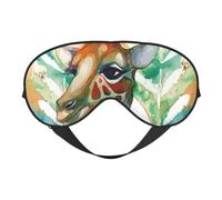 Augenmaske mit Giraffen-Motiv, doppelseitig weich, verdunkelnd, für Nickerchen, Nachtschlaf, Augenmaske