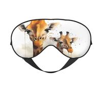 Augenmaske mit Giraffen-Motiv, doppelseitig weich, verdunkelnd, für Nickerchen, Nachtschlaf, Augenmaske