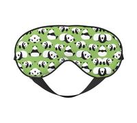 Augenmaske mit grünem Hintergrund, Panda, doppelseitig, weich, Verdunkelung, Entspannung, Nulldruck, Nachtschlaf-Augenmaske