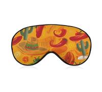 Augenmaske mit grünem Hut und Chili-Pfeffer-Augenmaske, seitliche Schlafmaske, leichte Augenbinde, Schlafmaske, Nasenpolster und Gummiband für Kinder, Frauen und Männer