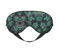 Augenmaske mit grünem Sukkulenten-Druck, weiche Verdunkelungs-Augenmaske, Reise-Augenmaske, Seitenschläfer-Augenabdeckung, Schlaf-Augenmaske für Männer und Frauen