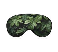 Augenmaske mit grünen Blättern für Damen und Herren, atmungsaktive und verstellbare Augenabdeckung, ultraweiche Schlafmaske, leichte Reise-Augenbinde für Flugzeug, Nickerchen, Nachtschlaf