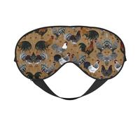 Augenmaske mit Hahn- und Huhn-Druck, doppelseitig, weich, Verdunkelung, Augenmaske für Nickerchen, Nachtschlaf-Augenmaske