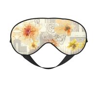 Augenmaske mit hellgelber Blume, doppelseitig, weich, Verdunkelung, Entspannung, Nulldruck, Nachtschlafmaske