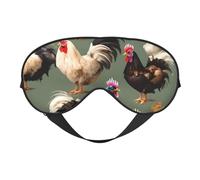 Augenmaske mit Huhn- und Hahn-Druck, Schlafmaske für Männer und Frauen, 100% Verdunkelung, kein Druck auf die Augen, weich und atmungsaktiv