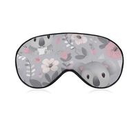 Augenmaske mit Koala-Muster, seitliche Schlafmaske, leichte Augenbinde, Schlafmaske, Nasenpolster und Gummiband für Kinder, Frauen und Männer