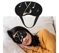 Augenmaske mit Musiknoten, weicher Satin, Schlafschutz, Augenbinde mit elastischem Band, Reise-Nickerchen, Verdunkelung, Augenschutz, für Damen und Herren