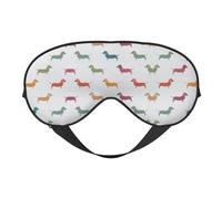 Augenmaske mit niedlichem Dackel-Motiv, Verdunkelung, Unisex, Schlaf-Augenabdeckung mit verstellbaren Trägern, Reise-Augenmaske