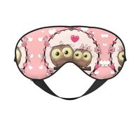 Augenmaske mit niedlichen Eulen, doppelseitig, weich, verdunkelnd, für Nickerchen, Nachtschlaf, Augenmaske