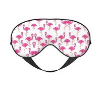 Augenmaske mit pinkem Flamingo, doppelseitig, weich, verdunkelnd, für Nickerchen, Nachtschlaf, Augenmaske