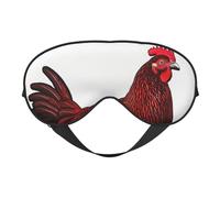 Augenmaske mit rotem Huhn, doppelseitig weich, verdunkelnd, für Nickerchen, Nachtschlaf-Augenmaske