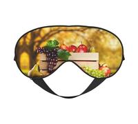 Augenmaske mit roten Blättern und Früchten, doppelseitig, weich, Verdunkelung, Entspannung, Nulldruck, Nachtschlaf-Augenmaske