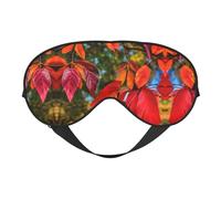 Augenmaske mit roten Blättern und Früchten für ultimativen Schlafkomfort, verstellbar, atmungsaktiv und stilvoll, perfekt für Lichtempfindlichkeit, Schlaflosigkeit
