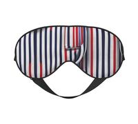 Augenmaske mit roten blauen und weißen Streifen, doppelseitig, weich, Verdunkelung, Entspannung, Nulldruck, Nachtschlafmaske