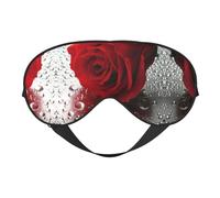 Augenmaske mit roten Rosen, doppelseitig, weich, Verdunkelung, Entspannung, Nulldruck, Nachtschlafmaske
