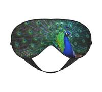 Augenmaske mit schönem Pfau, doppelseitig, weich, verdunkelnd, für Nickerchen, Nachtschlaf, Augenmaske