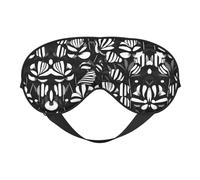 Augenmaske mit schwarz-weiß gestreiftem Blumendruck, weiche Verdunkelungs-Augenmaske, Reise-Augenmaske, Seitenschläfer-Augenabdeckung, Schlaf-Augenmaske für Männer und Frauen