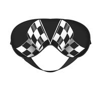 Augenmaske mit schwarz-weißer Formel, kariertes Flaggenmuster, weiche Verdunkelungs-Augenmaske, Reise-Augenmaske, Seitenschläfer-Augenmaske, Schlaf-Augenmaske für Männer und Frauen