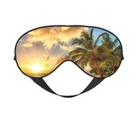 Augenmaske mit Sonnenuntergang, Hawaii-Palmen-Druck, weiche Verdunkelungs-Augenmaske, Reise-Augenmaske, Seitenschläfer-Augenabdeckung, Schlaf-Augenmaske für Männer und Frauen