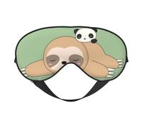 Augenmaske mit süßem Panda und Faultier, doppelseitig, weich, verdunkelnd, Schlafmaske